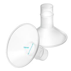 Belmikal 18mm flanges front view for comfortable pumping with two-piece set