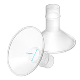 Belmikal 22mm shields front view, comfortable pump fit with Medela compatibility