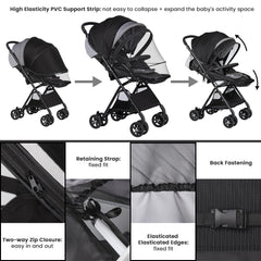 Bemece breathable honeycomb mesh maintains airflow for baby comfort.