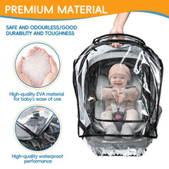 bemece car seat rain cover with side ventilation for airflow