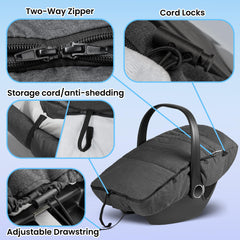 Bemece Winter Baby Car Seat Cover two way zippers provide easy access and ventilation