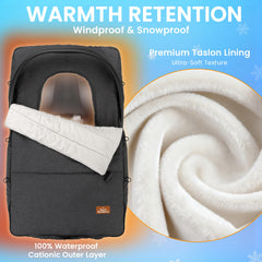 Bemece Winter Baby Car Seat Cover is waterproof to keep baby dry during wet routes