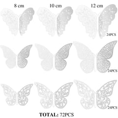 Bememo 3D butterfly wall decal style B, 10 cm, ideal for party backdrops.