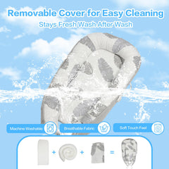 BEMPUS Baby Lounger features waterproof inner lining to keep the cushion fresh.