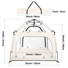 Bend River portable playpen beige setup-easy in seconds
