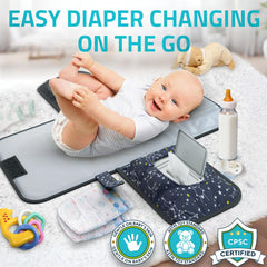 Benicci portable diaper changing pad with stroller strap keeps it secure during travel