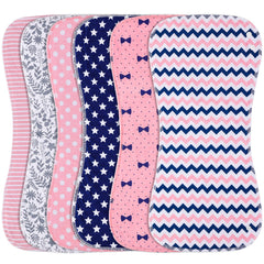 Benoxine burp cloths 6-pack laid flat for quick selection and clean-up readiness.
