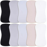 Benoxine burp cloths flatlay 10-pack in neutral floral design for gentle baby care