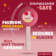 Bentoheaven spoon and fork with matte handle for comfortable safe feeding
