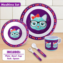 Bentology Kitty mealtime bowl helps kids scoop and keep portions contained