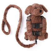 Berhapy Naughty Dog backpack front view shows soft plush fabric for kid-friendly adventures.