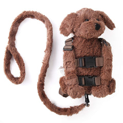 Berhapy Naughty Dog backpack front view shows soft plush fabric for kid-friendly adventures.
