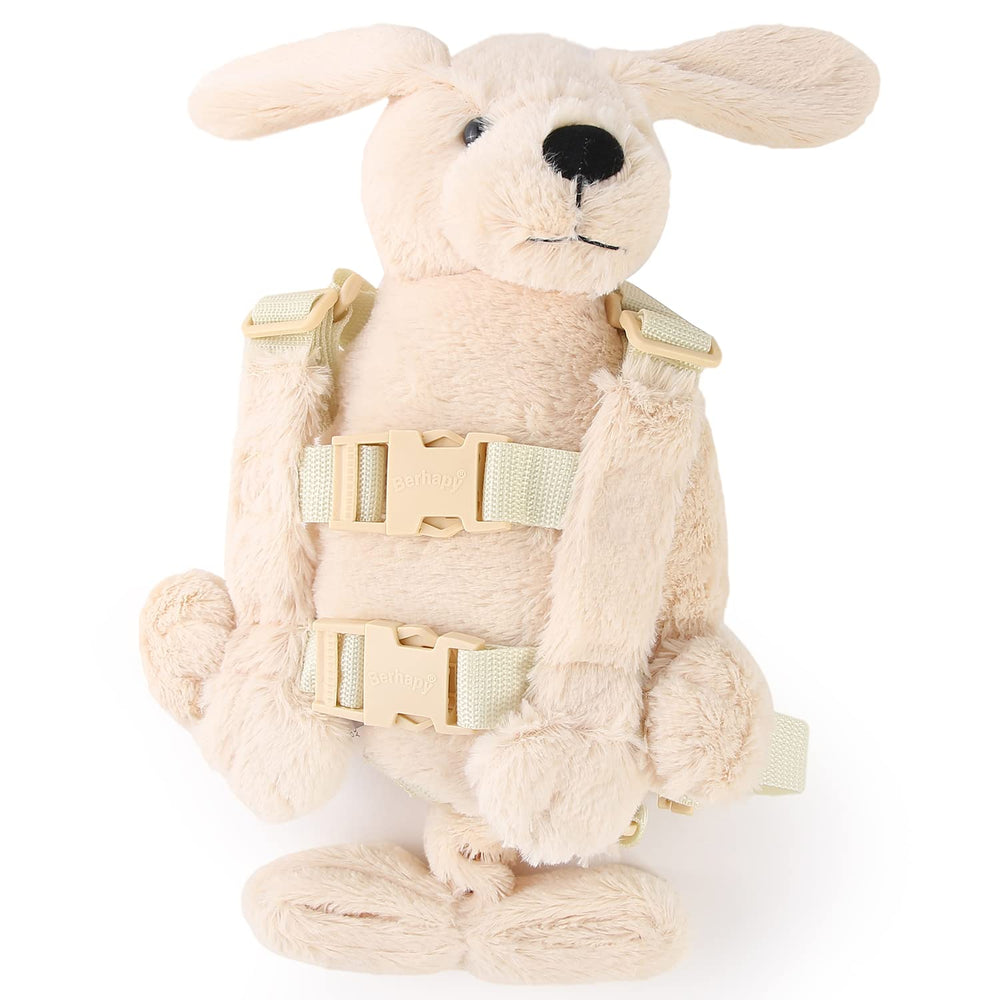 Berhapy Naughty Dog backpack-harness back view shows a secure, close-walking companion for outings.