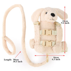 Berhapy removable-traction-belt backpack demonstrates dual-function as plush toy when detached.