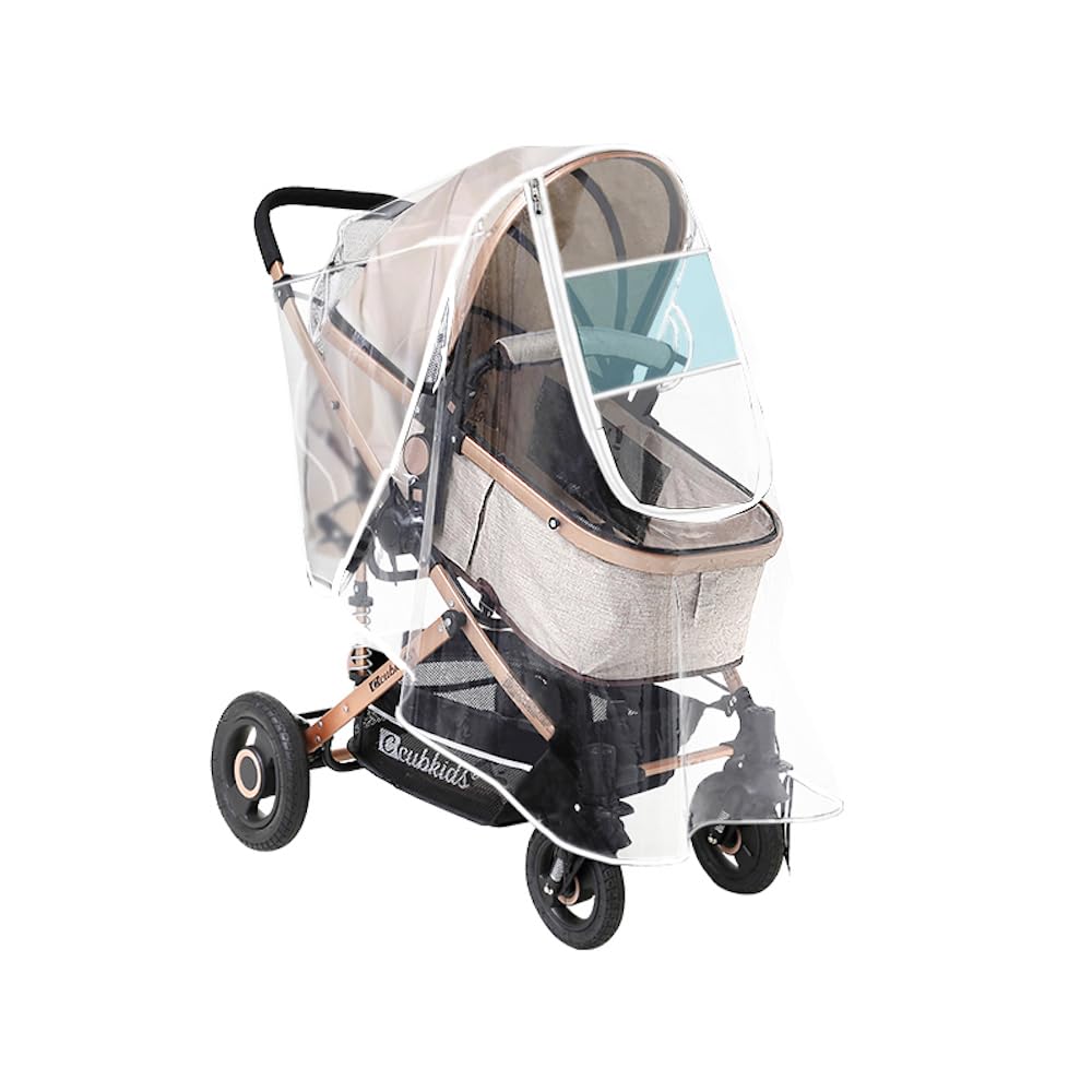 Berocia stroller rain cover with crystal-clear EVA material for safe baby visibility.
