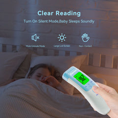Berrcom forehead thermometer stores up to 32 readings for trend tracking.