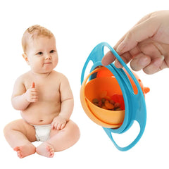 Berry President Magic Bowl with lid covering food between bites