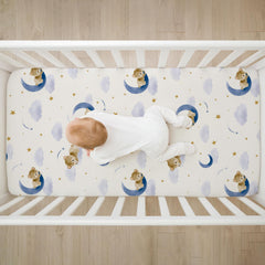 Besaomeom Bears print design brings cozy woodland charm to daily crib styling.
