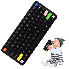 Besosay baby keyboard teether front view shows safe silicone design for gentle chewing.