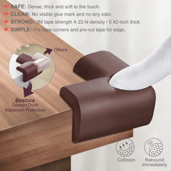 BESTORE corner guard with 3M tape demonstrates quick, secure installation.