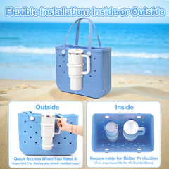 BestStone dual-use design cup holder showing inside and outside bag versatility