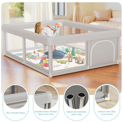Besuhot playpen frame safe-assembly features rust-proof alloy and ABS joints for stability