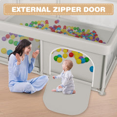 besuhot playpen external zipper gate enables easy baby entry and parent access