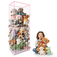 BETBEM stuffed animal storage metal-tube frame keeps plush toys organized and accessible.