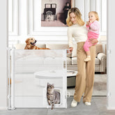 BETERTEK retractable gate with cat door closed for child safety