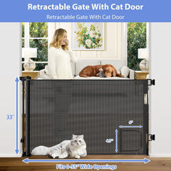 BETERTEK retractable gate cat door closeup highlights pet-friendly access for easy separation