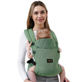 BethBear baby carrier worn by a parent showing hands-free use
