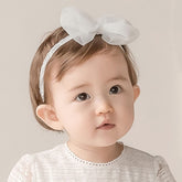 Bethynas baby headband bow knot floral, gentle lace design for newborns and photoshoots.