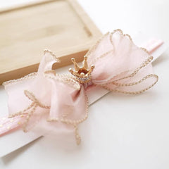Bethynas chiffon elastic headband with bowknot offers stretch-friendly fit for growing infants