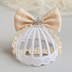 Bethynas Princess Crown Lace Bowknot Headband close-up of lace and bowknot, breathable for delicate skin