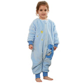 BETTERFUN dinosaur blue sleeping bag fabric closeup shows breathable polyester for comfy naps.