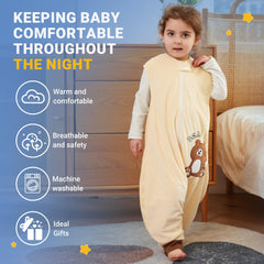BETTERFUN Sleeping Sack with Feet zipper detail enables easy diaper changes without waking.