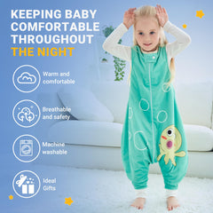 BETTERFUN Toddler Sleeping Sack with Feet β two-way zipper for quick diaper changes