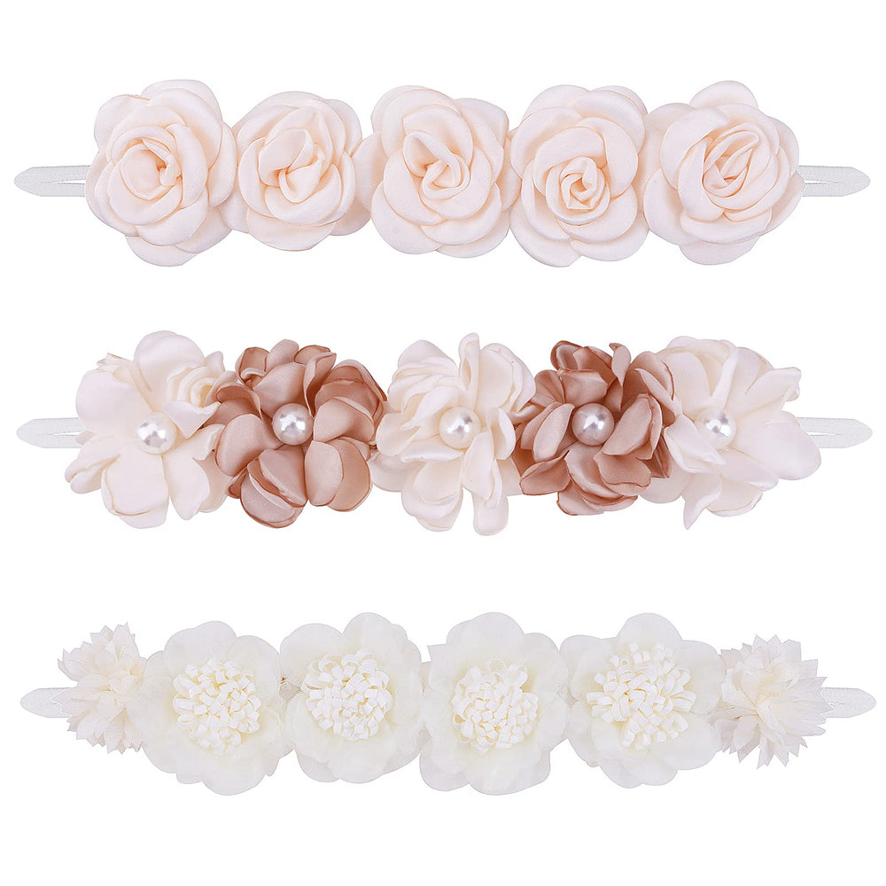 BFNAAgirl flower headbands 3pcs pack ideal for coordinating outfits in photos