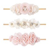 BFNAAgirl floral headband set for baby girls with three pieces for comfortable wear