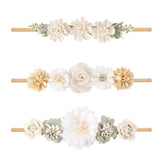 BFNAAgirl 3pcs floral headbands pack shot for coordinated baby outfits.