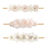 BFNAAgirl floral headband front view with soft elastic fit for comfortable daily wear.