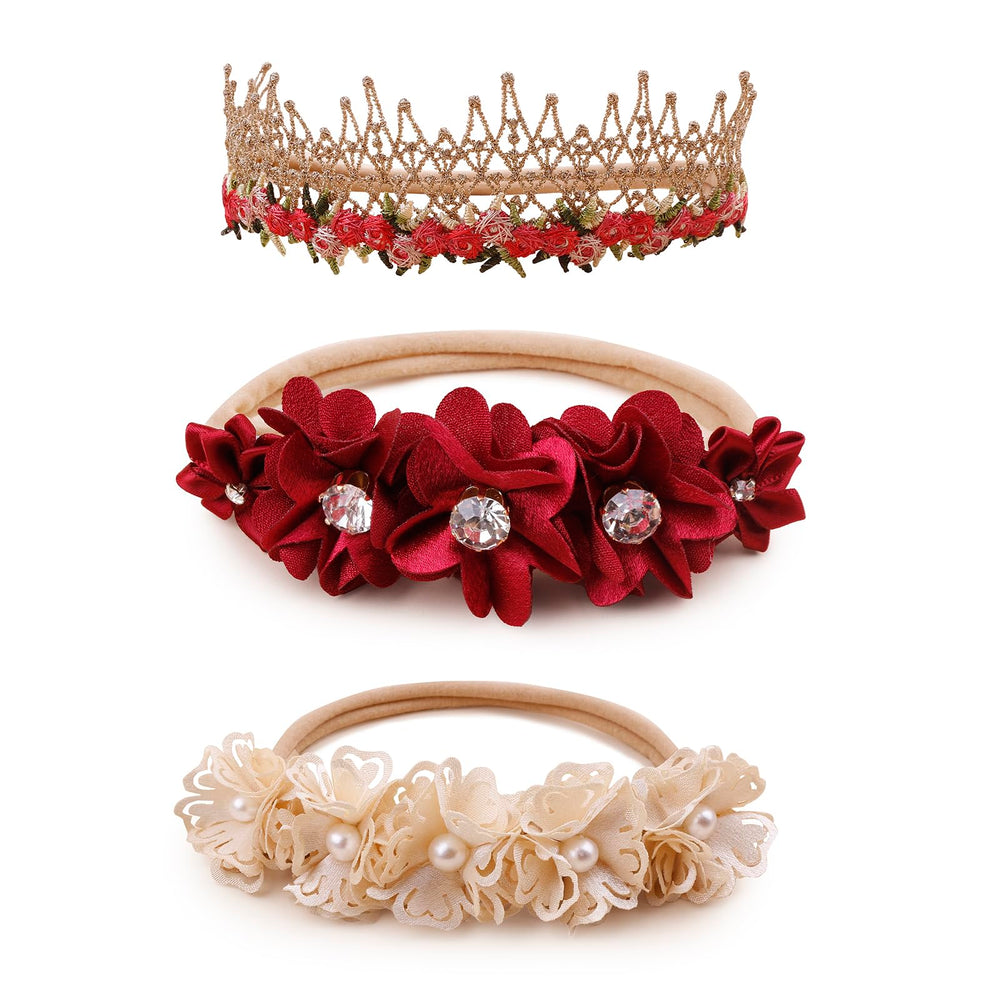 BFNAAgirl floral headband nylon crown 1 shows soft flowers for gentle daily wear