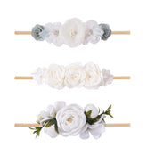 BFNAAgirl floral headband set pastel flowers gentle on baby's skin for photos