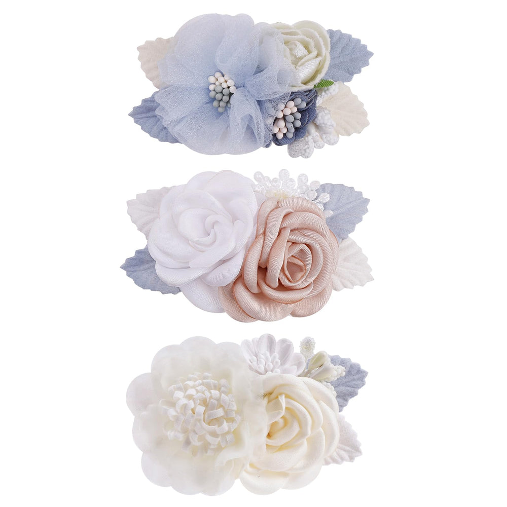 BFNAAgirl flower hair clip closeup with delicate petals and secure heat-sealed ends.