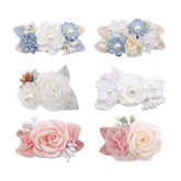 BFNAAgirl flower hair clip set closeup shows fray-free ends for long-lasting wear.