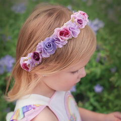BFNAAgirl lace headband adjustable strap, fits growing kids.