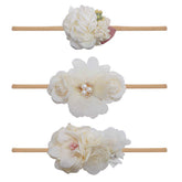 BFNAAgirl headband flower crown set with soft blooms suitable for newborn photography.