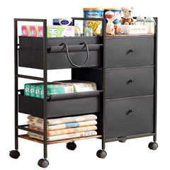 BG-BABYGO 2-in-1 diaper caddy top detachable for on-the-go organization and quick access.