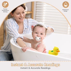 B&H thermometer with digital display shows bathwater temperature at a glance