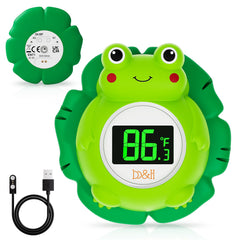 B&H Rechargeable Baby Bath Thermometer floats as a playful frog for real-time temperature reading